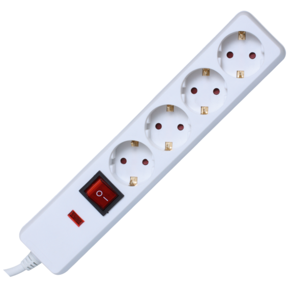home Produžni kabel sa zaštitom, 4 utičnica, 1.5mm2, 1.5 met, - NVT 04K/WH