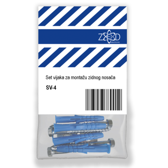 ZED electronic Set šrafova za montažu zidnog nosača, 4 šrafa u pak. - SV-4