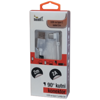 MeanIT USB kabl za smartphone USB type C, ugaoni, 2 A - Kabel USB type C, 90°