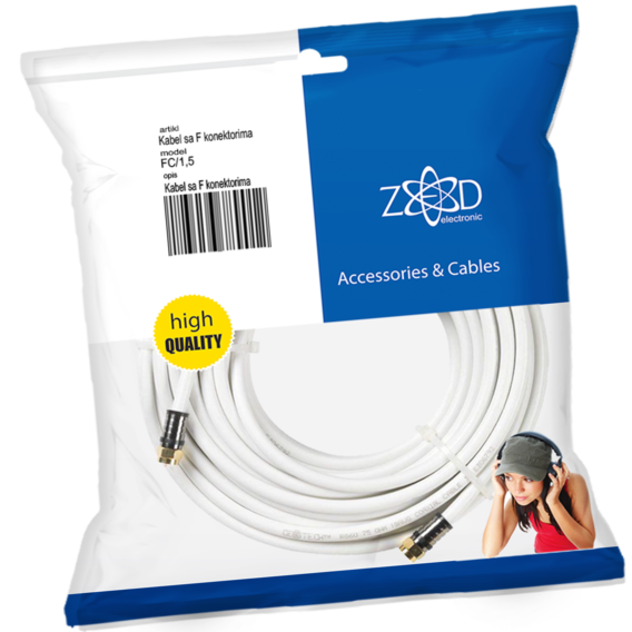 ZED electronic Antenski kabel sa F - konektorima, 1.5 met - FC/1,5