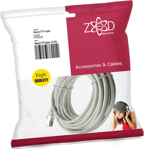 ZED electronic Mrežni FTP kabel, CAT5E, 5 met - FTPC/5