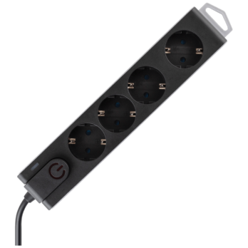 home Produžni kabel sa zaštitom, 4 utičnice, 1.5 mm², 3 met - NVT 4K-3/BK