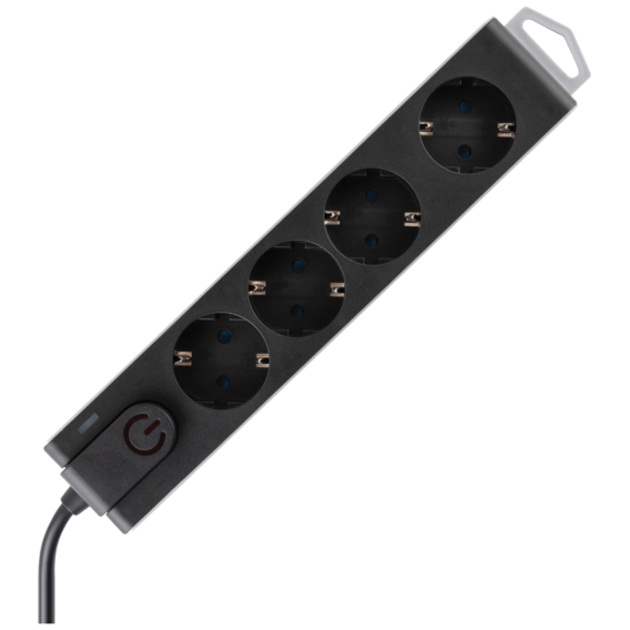 home Produžni kabel sa zaštitom, 4 utičnice, 1.5 mm², 3 met - NVT 4K-3/BK