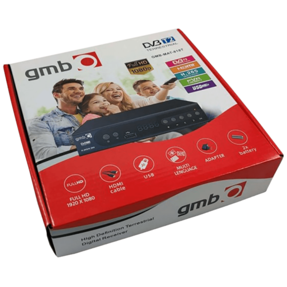 Gembird Prijemnik zemaljski, DVB-T2, H.265,  RF modulator - GMB-MAT-818T - Image 2