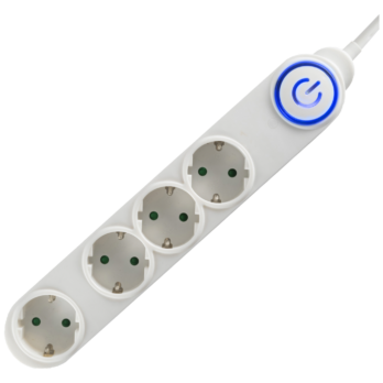 home Produžni kabel, 4 utičnice, 3 x 1,5 mm2, 5 met., beli - NV 04TK-5/WH/1.5