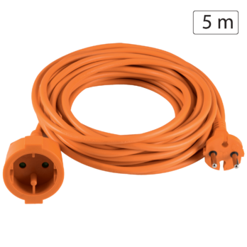 home Produžni strujni kabel 1 utičnica, 5m, H05VV-F 3G 1,5mm2 - NV 2-5/OR/1.5