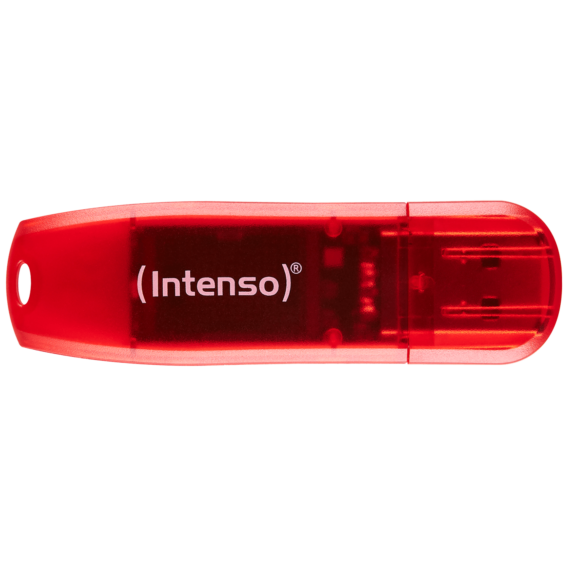 (Intenso) USB Flash drive 128 GB Hi-Speed USB 2.0, Rainbow Line, RED - USB2.0-128GB/Rainbow - Image 2