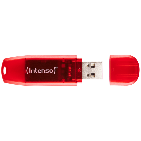 (Intenso) USB Flash drive 128 GB Hi-Speed USB 2.0, Rainbow Line, RED - USB2.0-128GB/Rainbow - Image 3