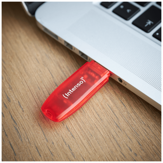 (Intenso) USB Flash drive 128 GB Hi-Speed USB 2.0, Rainbow Line, RED - USB2.0-128GB/Rainbow - Image 4