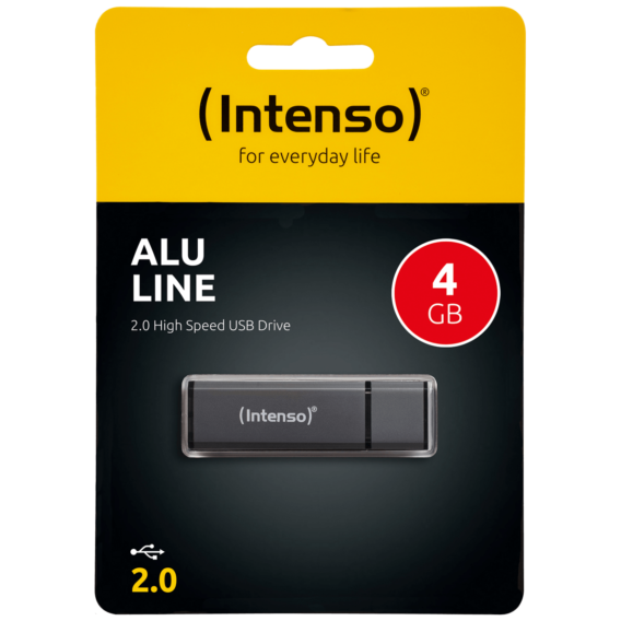 (Intenso) USB Flash drive 4GB Hi-Speed USB 2.0, ALU Line - USB2.0-4GB/Alu-a