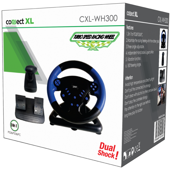 Connect XL Gaming volan 3u1, PS2/PS3/PC, vibracija, pedale - CXL-WH300 - Image 2