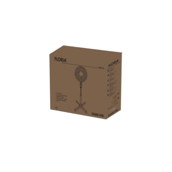 Floria Ventilator sa postoljem, prečnik 40 cm, 40 W, crne boje - ZLN1181 - Image 2