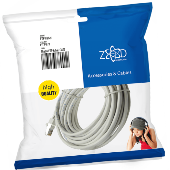 ZED electronic Mrežni FTP kabel, CAT7, dužina 3.0 metra - FTP7/3