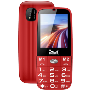 MeanIT Mobilni telefon, 2,4" ekran, Dual SIM, BT, SOS dugme - SENIOR 15, Crveni