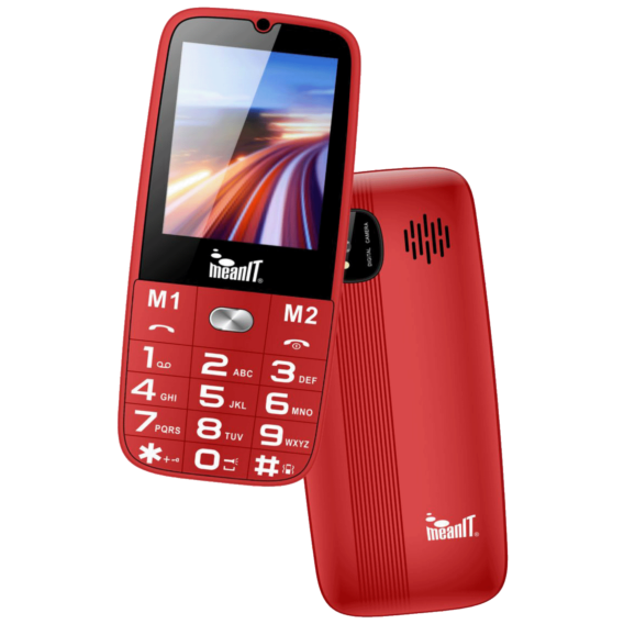 MeanIT Mobilni telefon, 2,4" ekran, Dual SIM, BT, SOS dugme - SENIOR 15, Crveni - Image 2