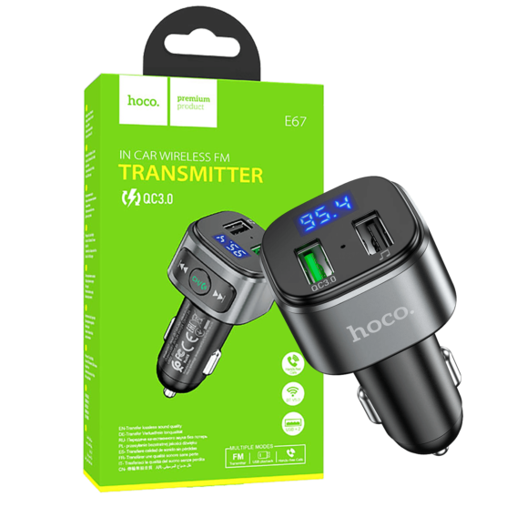 hoco FM transmiter punjač za auto BT USB