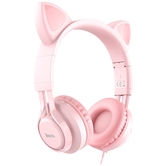 hoco. Slušalice sa mikrofonom, 3.5mm utikač, 1.2m kabel - W36 slušalice Mačje uši,Pink - Image 3