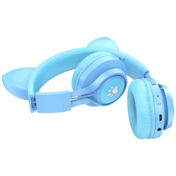 hoco. Bežične stereo  slušalice, Bluetooth v5.3, 400mAh - W39 slušalice Mačje uši,Plave - Image 4