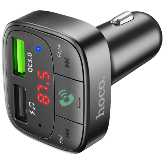 hoco. FM transmiter, punjač za auto, BT v5.0, 2 x USB - E59 Promise - Image 2