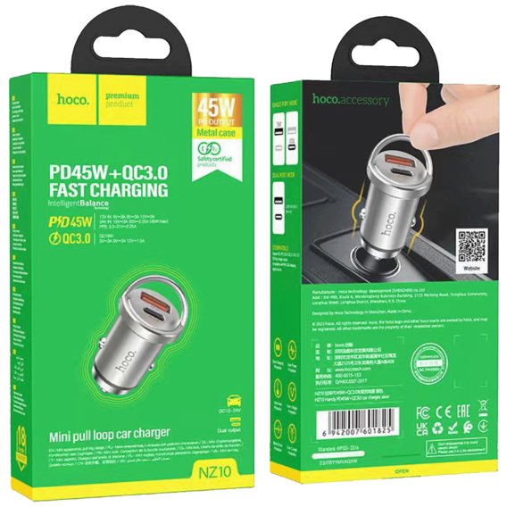 hoco. Auto punjač, brzi, PD45W+QC3.0 - NZ10 Handy - Image 4