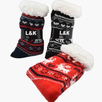 Novogodišnje Čarape Set Crvene-Crne-Teget