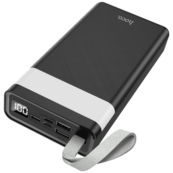 hoco. Power bank 30000mAh, Micro-USB / Tipe-C ulaz, lampa - J73 Powerful, Black - Image 5