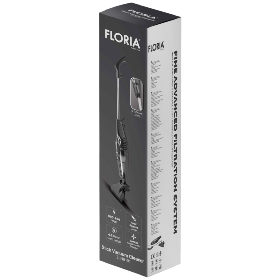 Floria Štapni usisivač sa posudom , 2u1, vertikalni, 800W - ZLN8191 - Image 3
