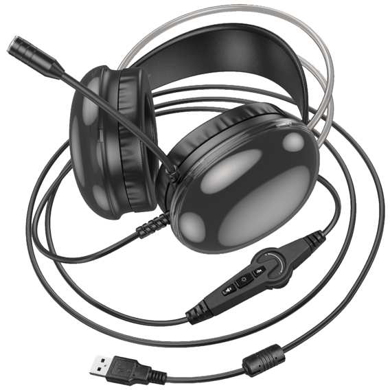 hoco. Slušalice sa mikrofonom, gaming, USB, LED - W109 Plus Rich - Image 4