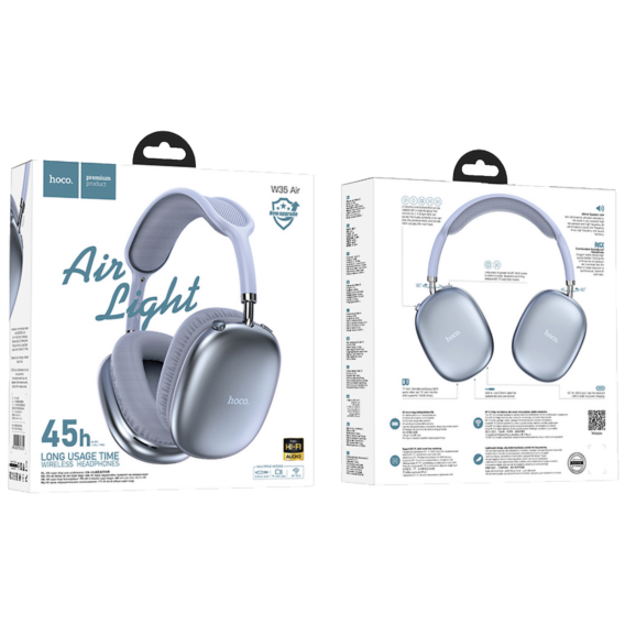 hoco. Bežične stereo slušalice, Bluetooth, do 45h rada, mikrofon - W35 Air Triumph Blue - Image 3