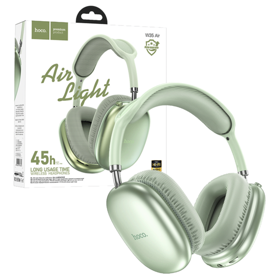 hoco. Bežične stereo slušalice, Bluetooth, do 45h rada, mikrofon - W35 Air Triumph Green