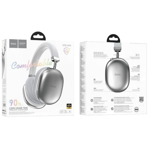 hoco. Bežične stereo slušalice, Bluetooth v5.3, 800mAh - W35 Max Joy Silver - Image 4