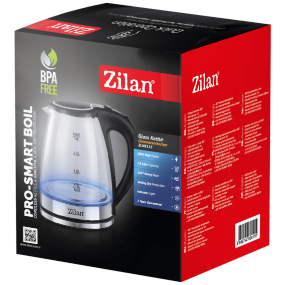 Zilan Kuvalo za vodu, zapremina 1.8 l, 1800 W, STAKLO - ZLN8115 - Image 3
