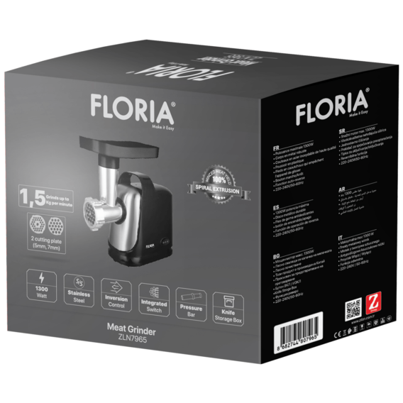 Floria Mašina za mlevenje mesa, snaga 1300 W - ZLN7965 - Image 2
