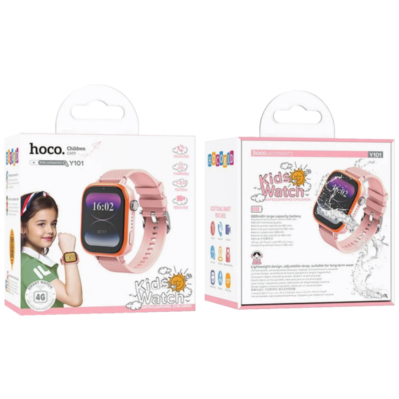 hoco. Pametan sat za decu, 1.83" ekran, 4G, Nano SIM - Y101 Pink - Image 4