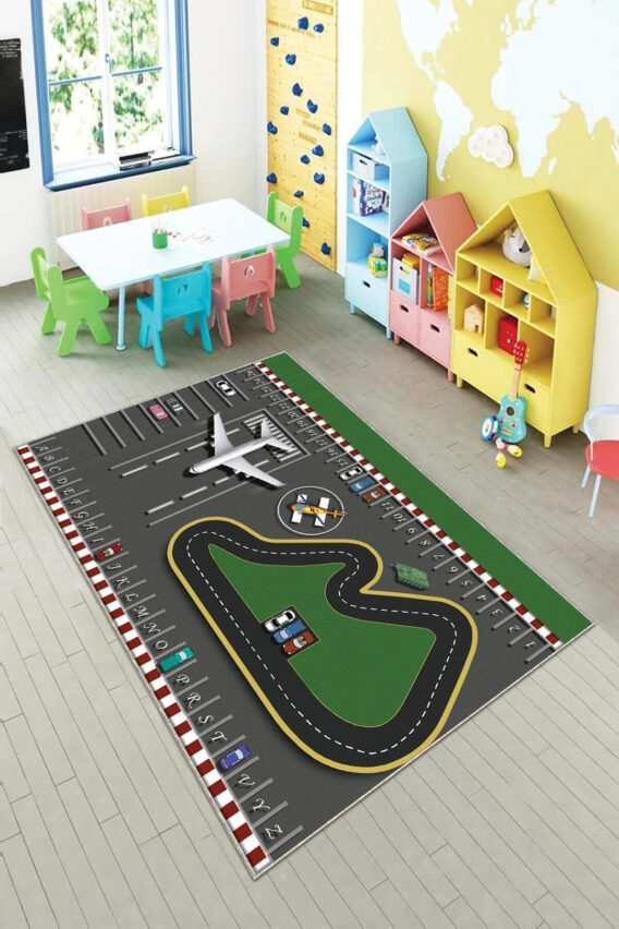 Tepih za dečiju sobu 120x180 cm - Auto staza Aerodrom A-128