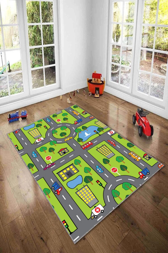 Tepih za dečiju sobu 120x180 cm - Auto staza - H-013 - Image 2