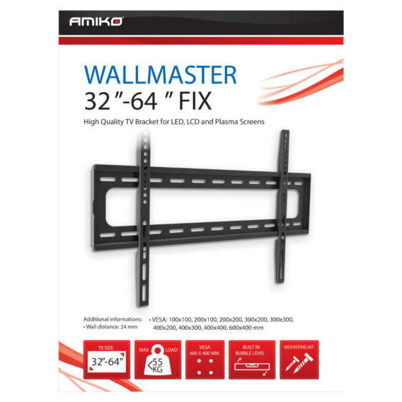 Amiko Nosač zidni za TV prijemnik 32" - 64" - Wallmaster 32-64 FIX - Image 2