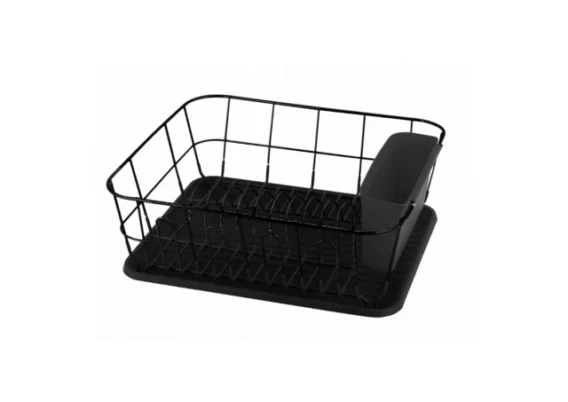 Kamille 0763C - Metalni ocedjivac sa sudove - Crni  37 x 33 x 13,5cm