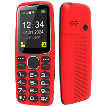 MeanIT Telefon mobilni, 2.4" ekran, SOS dugme, crni - Senior 10 Plus, Crveni