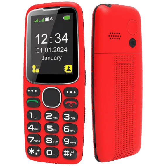 MeanIT Telefon mobilni, 2.4" ekran, SOS dugme, crni - Senior 10 Plus, Crveni