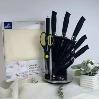 Set Tchibo stolnjak i Cheffinger set rotirajućih noževa