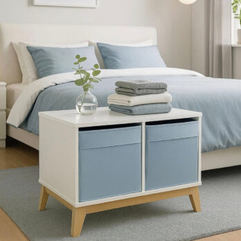 Komoda Tchibo u beloj boji sa 2 platnene fioke