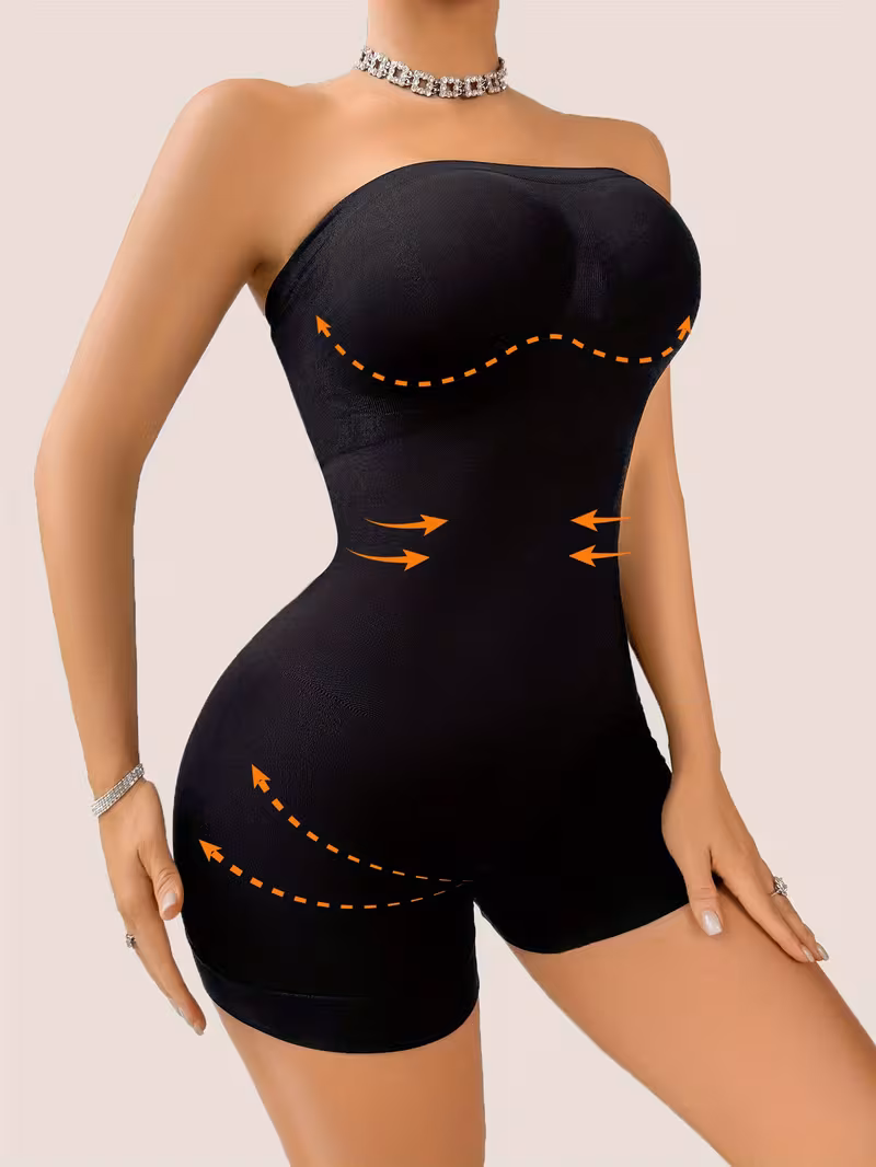 Bodi Steznik Sa Nogavicama Bez Bretela - Slika 4