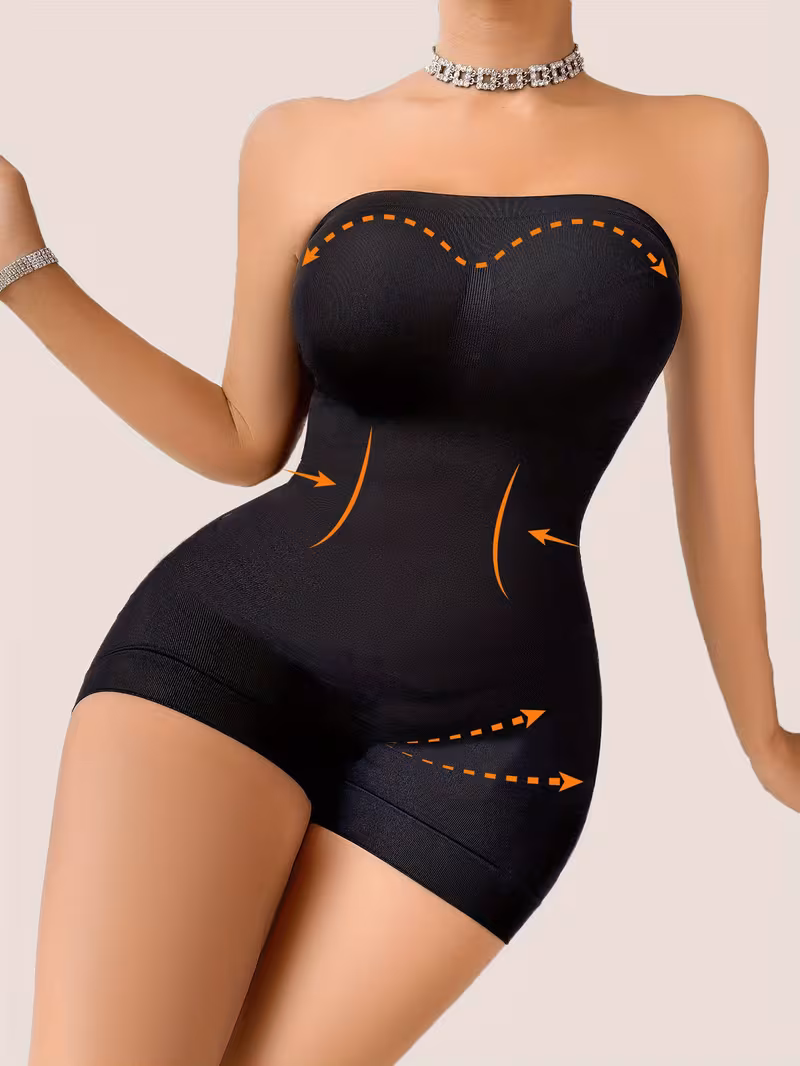 Bodi Steznik Sa Nogavicama Bez Bretela