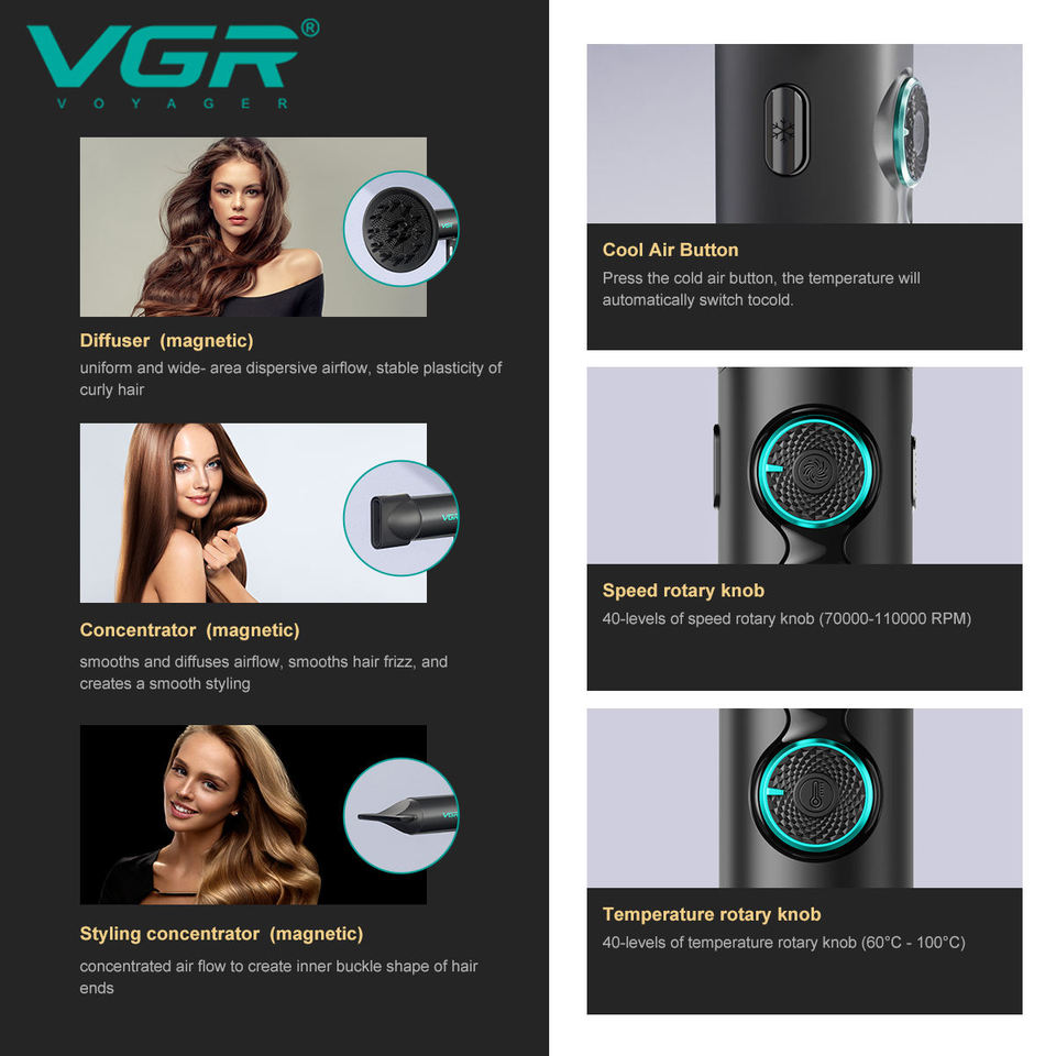 VGR Stepless Pro 4 u 1 Profesionalni set za šišanje - Slika 3