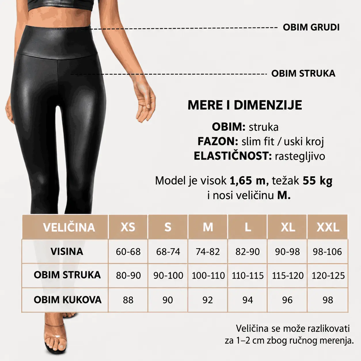Ženske Push-Up Helanke od Eko Kože - Slika 2